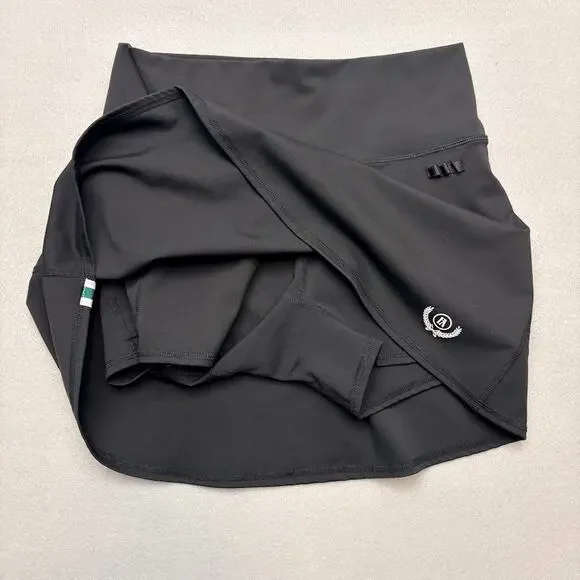 Fore All Black George Mini Golf Skirt Skort Performance Activewear Stretch M - Picture 7 of 12